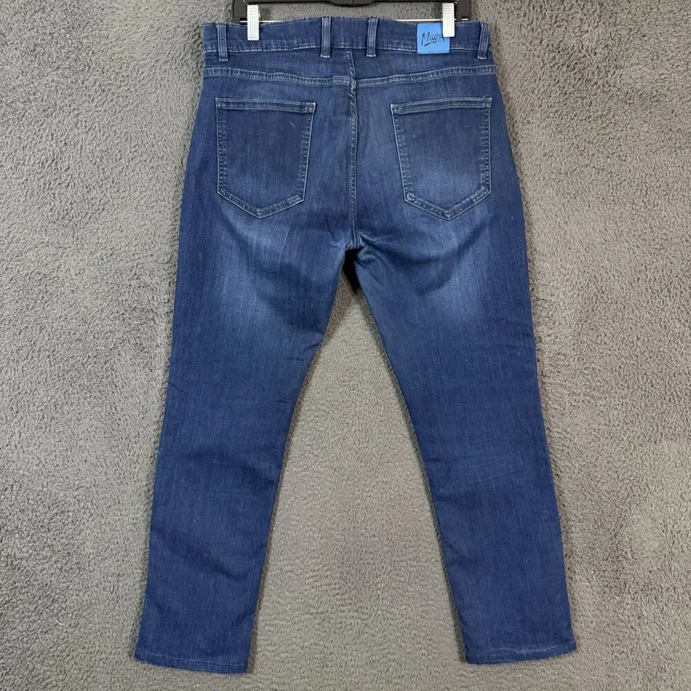 Mugsy Jeans Mens 34x30 Blue Fultons Slim Fit Stretch Dark Wash Denim Pants